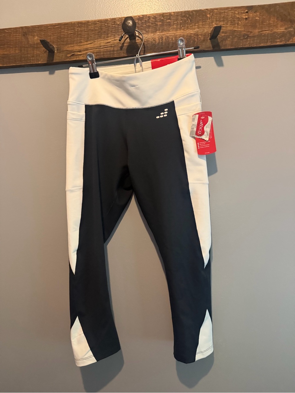 bcg Black and White Colorblock Performance Leggings